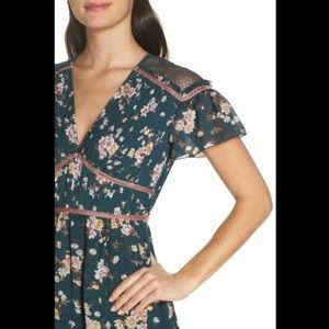 Chelsea28 Floral Pleated Lace Hi-Lo Dress